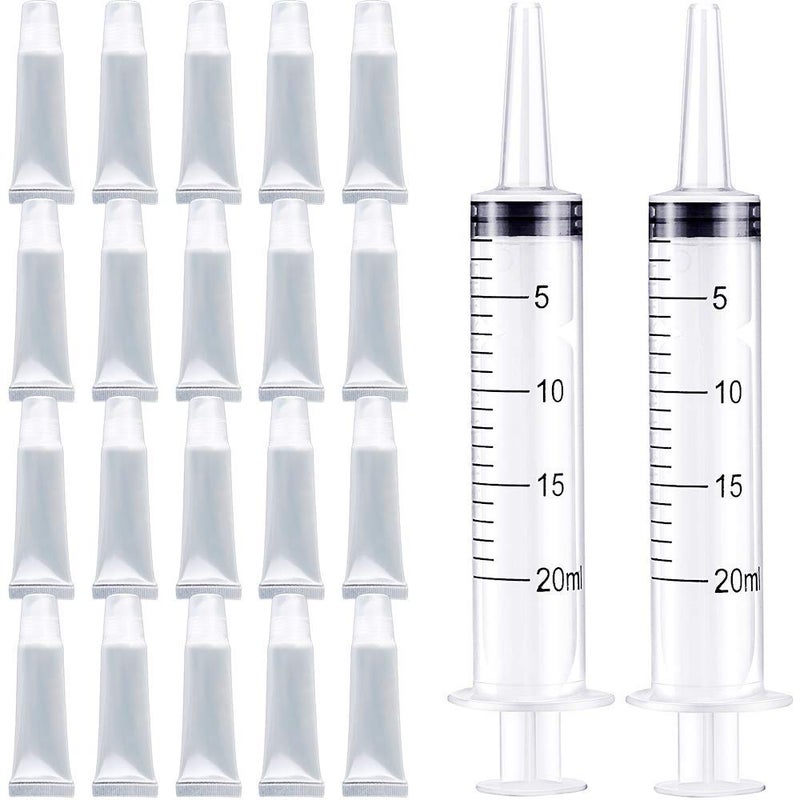 AKIRO 20Pcs Empty Refillable 10ml Mini Clear Lip Gloss Balm Cosmetic Containers With Syringe for DIY Lip Gloss - Image 1